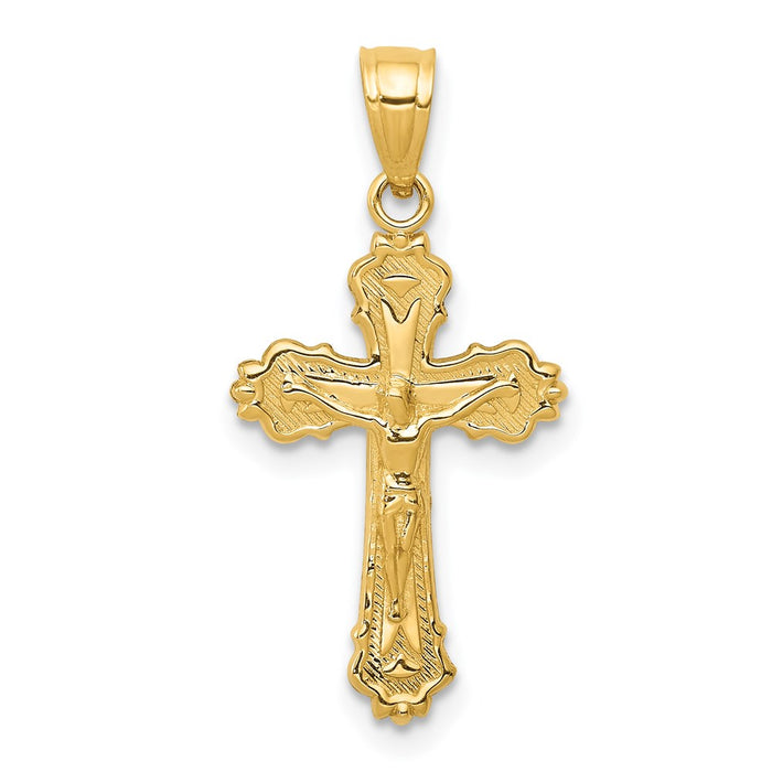 Million Charms 14K Yellow Gold Themed Small Relgious Crucifix Charm