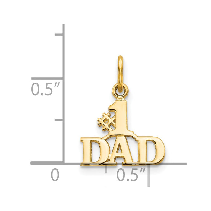 Million Charms 14K Yellow Gold Themed #1 Dad Charm