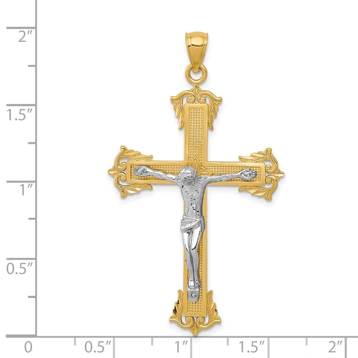 Million Charms 14K Two-Tone Relgious Crucifix Pendant