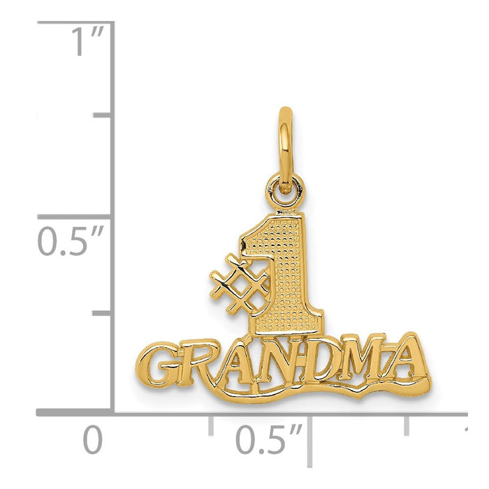 Million Charms 14K Yellow Gold Themed #1 Grandma Charm