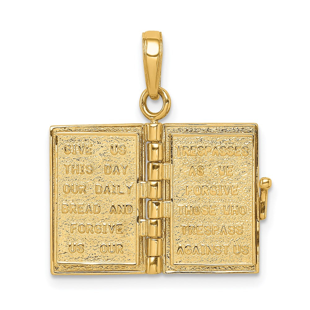 Million Charms 14K Yellow Gold Themed Lord'S Prayer Bible Pendant