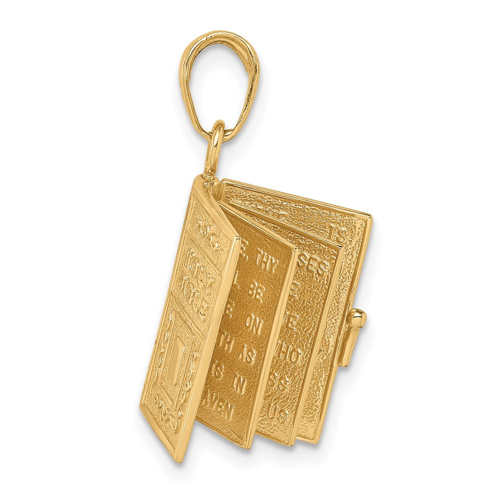Million Charms 14K Yellow Gold Themed Lord'S Prayer Bible Pendant