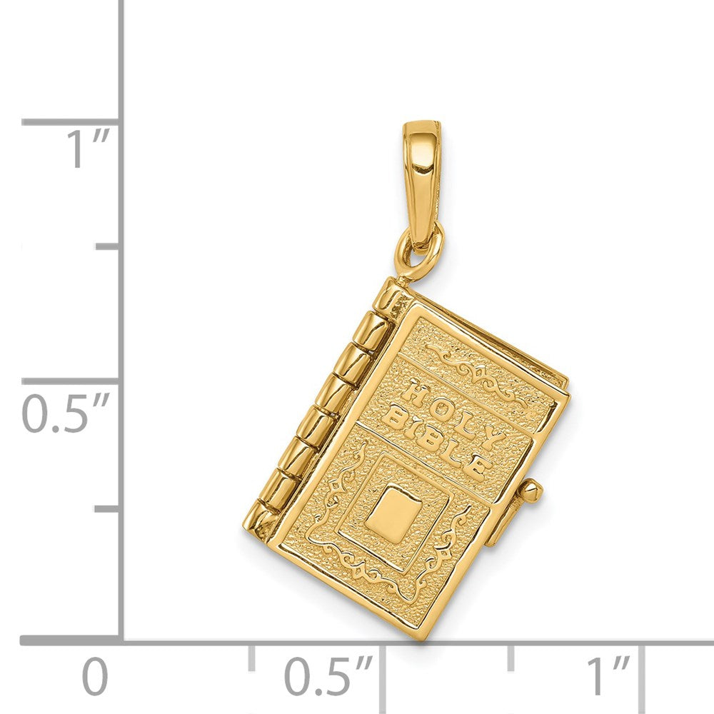 Million Charms 14K Yellow Gold Themed Lord'S Prayer Bible Pendant