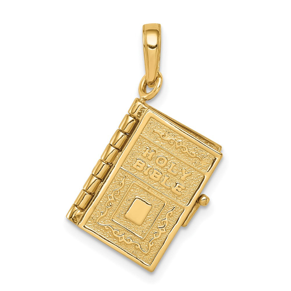 Million Charms 14K Yellow Gold Themed Lord'S Prayer Bible Pendant
