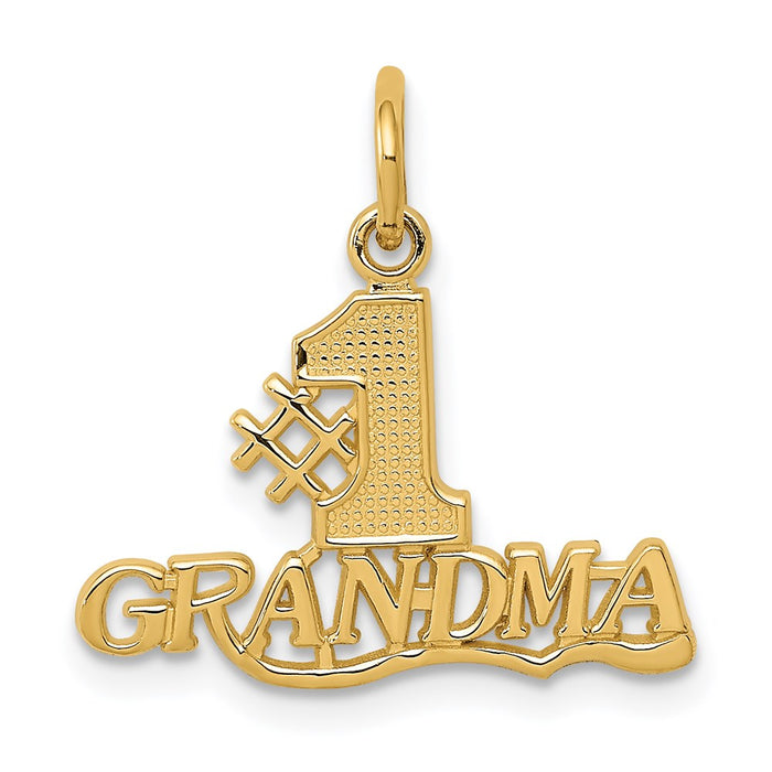 Million Charms 14K Yellow Gold Themed #1 Grandma Charm