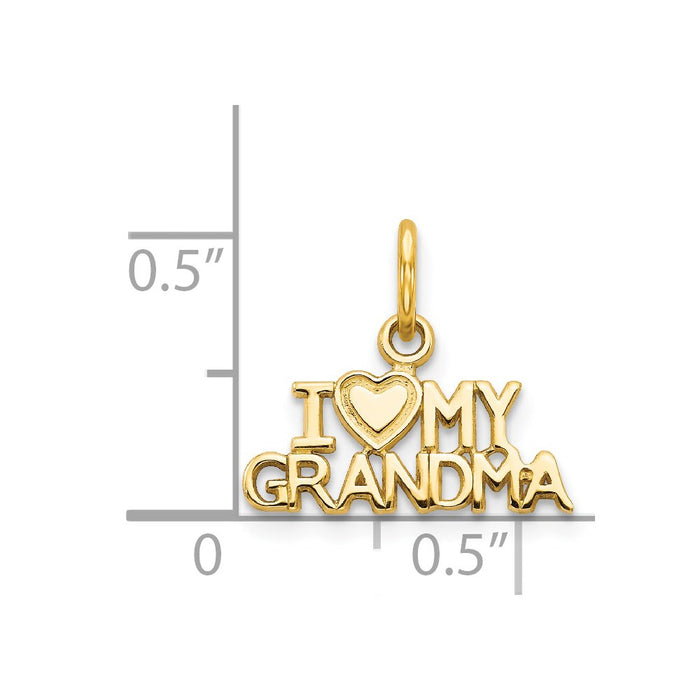 Million Charms 14K Yellow Gold Themed I Love My Grandma Charm