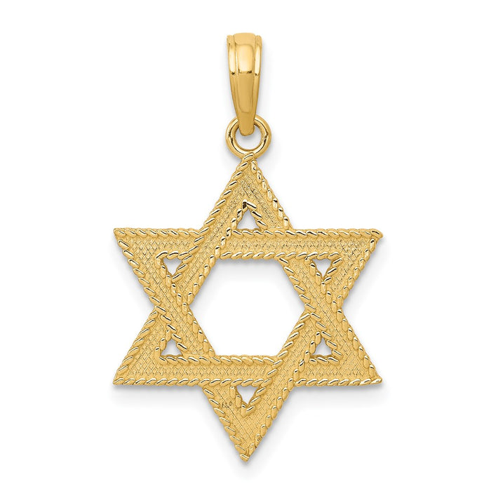 Million Charms 14K Yellow Gold Themed Religious Jewish Star Of David Pendant