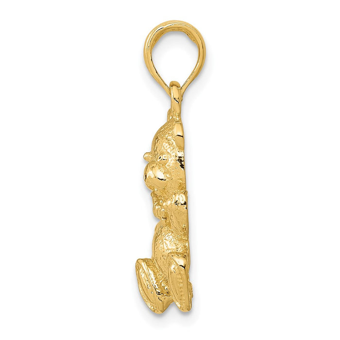 Million Charms 14K Yellow Gold Themed Teddy Bear Pendant