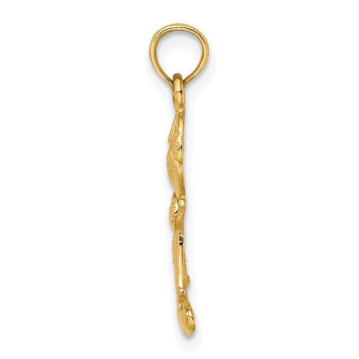 Million Charms 14K Yellow Gold Themed Playful Boy With Cut Out Buttons Charm