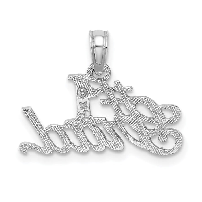 Million Charms 14K White Gold Themed #1 Grad Charm