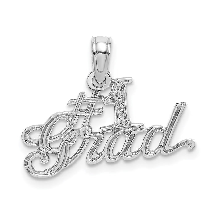 Million Charms 14K White Gold Themed #1 Grad Charm