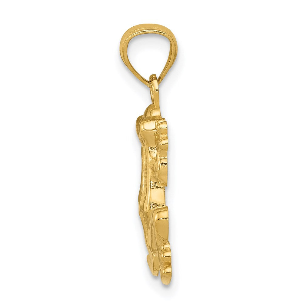 Million Charms 14K Yellow Gold Themed Polished Frog Pendant