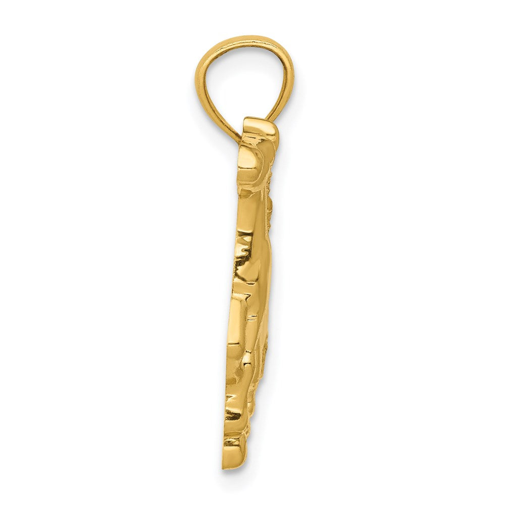 Million Charms 14K Yellow Gold Themed Polished Horse Pendant