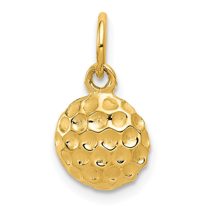 Million Charms 14K Yellow Gold Themed Sports Golf Ball Charm