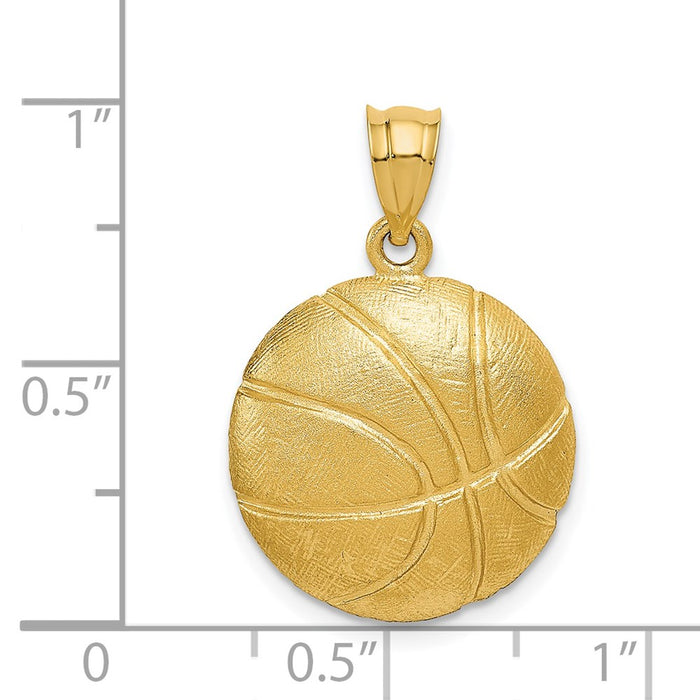 Million Charms 14K Yellow Gold Themed Sports Basketball Charm