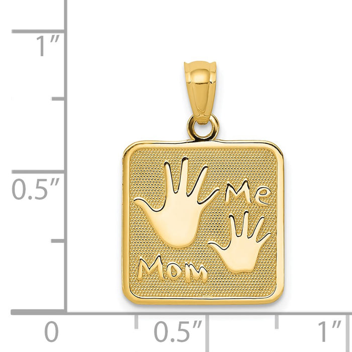 Million Charms 14K Yellow Gold Themed Mom & Me Hands Pendant