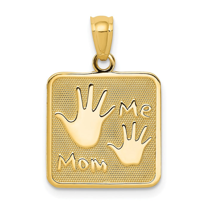 Million Charms 14K Yellow Gold Themed Mom & Me Hands Pendant