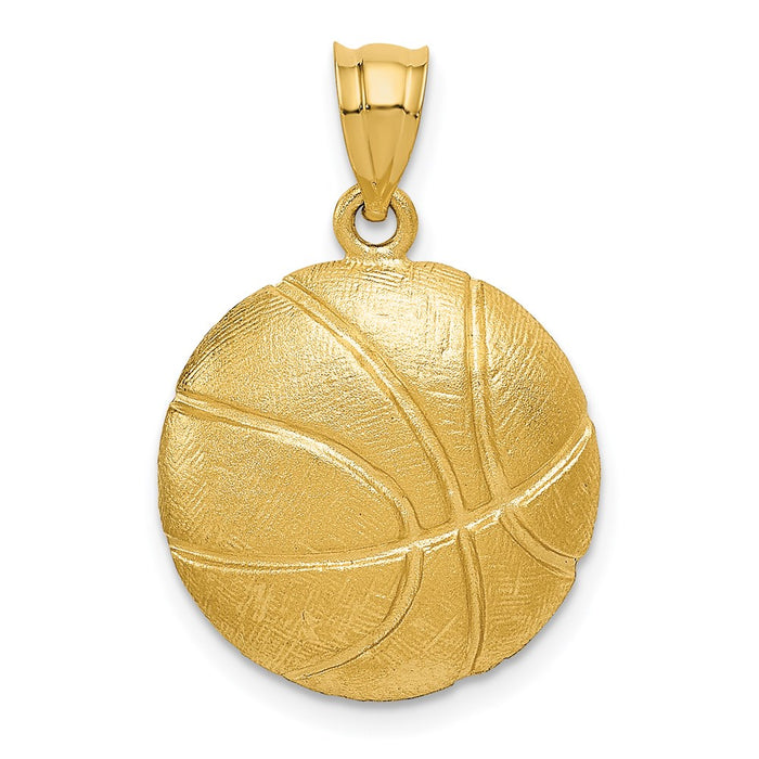 Million Charms 14K Yellow Gold Themed Sports Basketball Charm