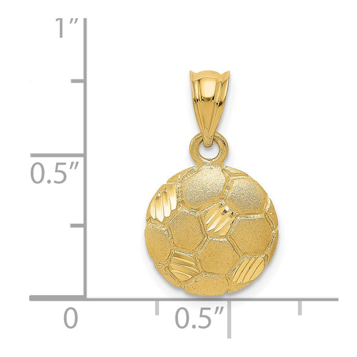 Million Charms 14K Yellow Gold Themed Sports Soccer Ball Charm