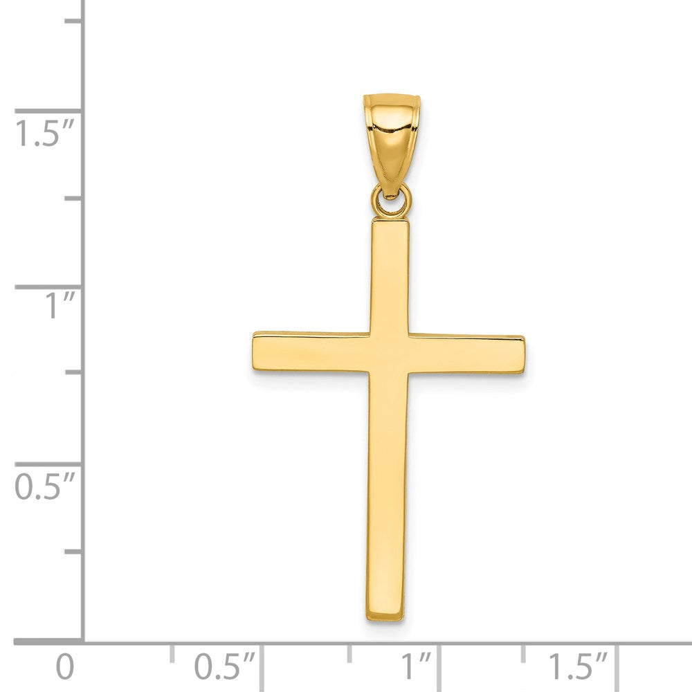Million Charms 14K Yellow Gold Themed Stick Relgious Cross Pendant