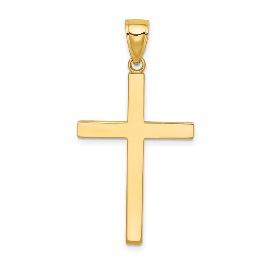 Million Charms 14K Yellow Gold Themed Stick Relgious Cross Pendant
