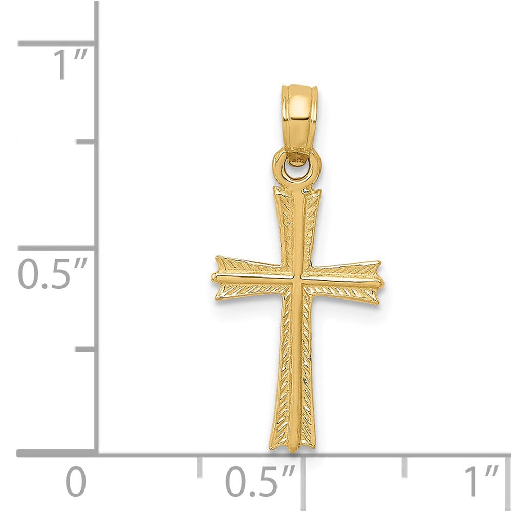 Million Charms 14K Yellow Gold Themed Relgious Cross Pendant