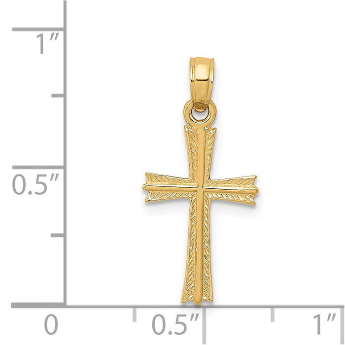 Million Charms 14K Yellow Gold Themed Relgious Cross Pendant