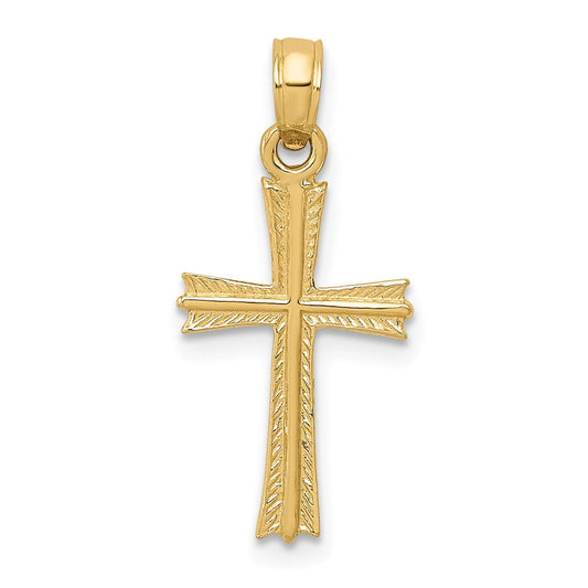 Million Charms 14K Yellow Gold Themed Relgious Cross Pendant
