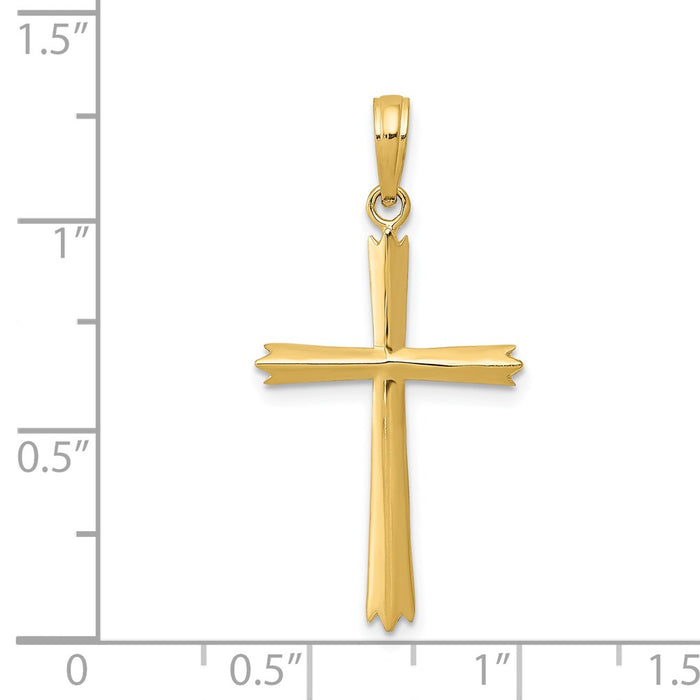 Million Charms 14K Yellow Gold Themed Relgious Cross Pendant