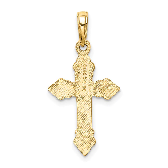 Million Charms 14K Yellow Gold Themed Relgious Cross Pendant