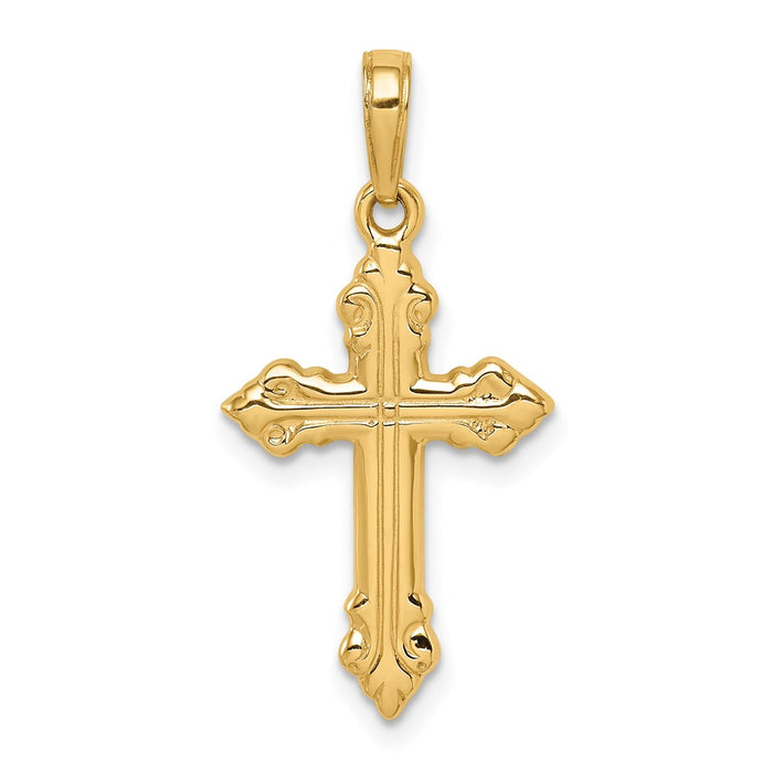 Million Charms 14K Yellow Gold Themed Relgious Cross Pendant