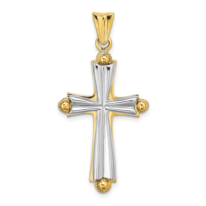 Million Charms 14K Two-Tone Solid Fashion Relgious Cross Charm