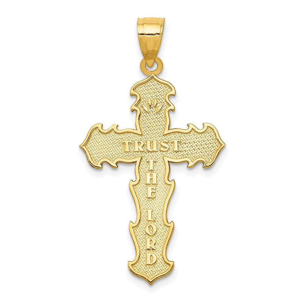 Million Charms 14K Yellow Gold Themed Passion Relgious Cross Pendant
