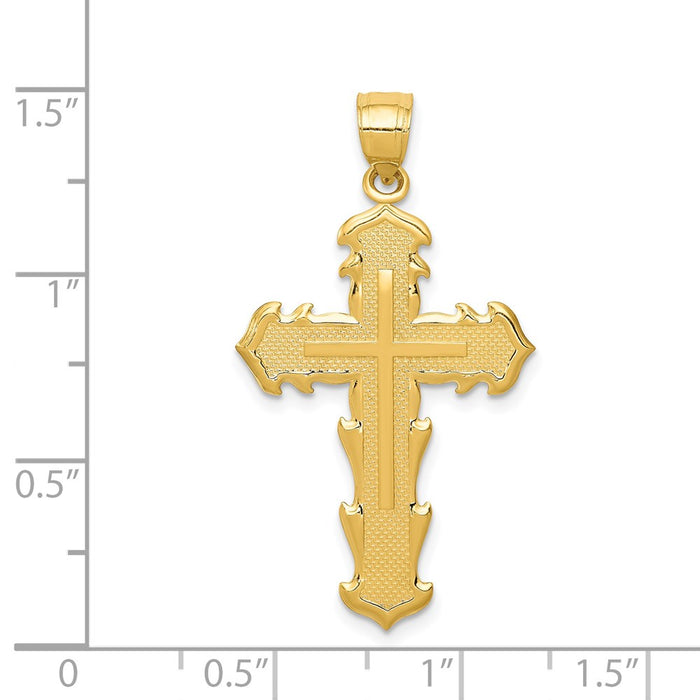 Million Charms 14K Yellow Gold Themed Passion Relgious Cross Pendant