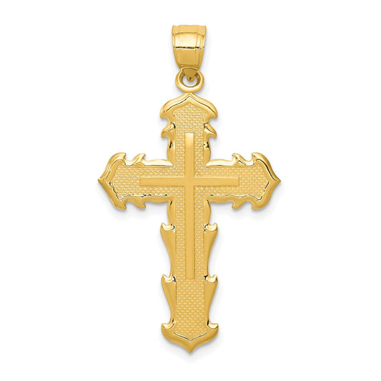 Million Charms 14K Yellow Gold Themed Passion Relgious Cross Pendant