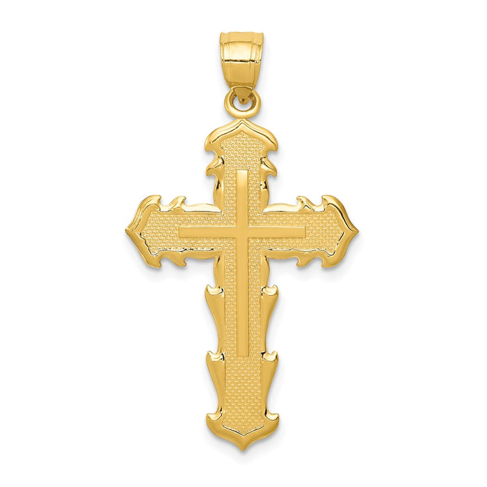 Million Charms 14K Yellow Gold Themed Passion Relgious Cross Pendant