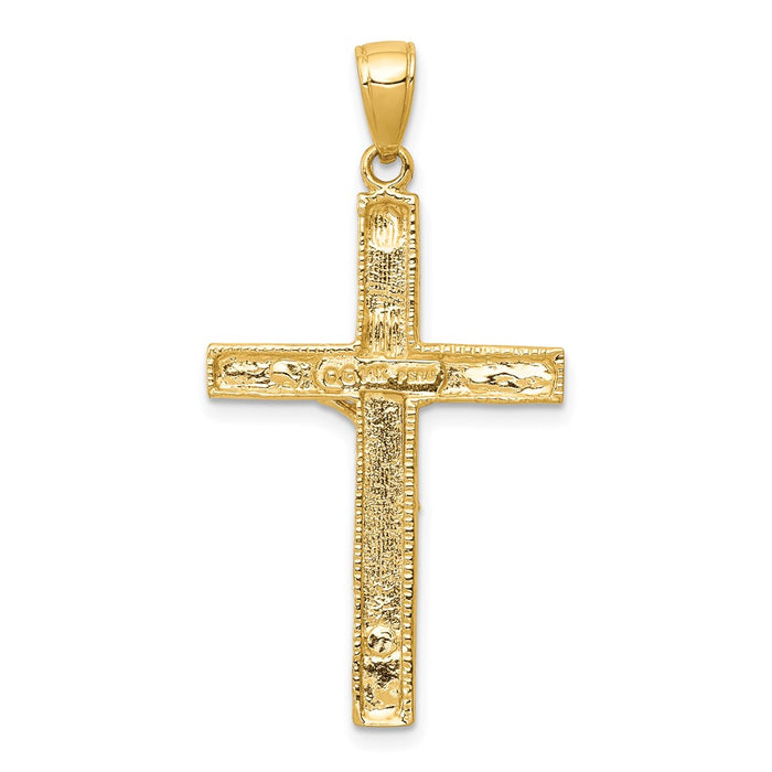 Million Charms 14K Yellow Gold Themed Relgious Crucifix Pendant