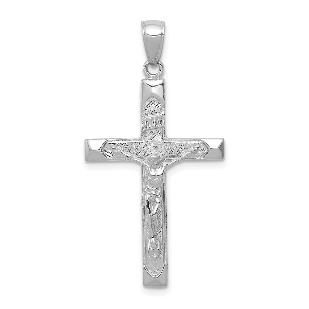 Million Charms 14K White Gold Themed Relgious Crucifix Pendant