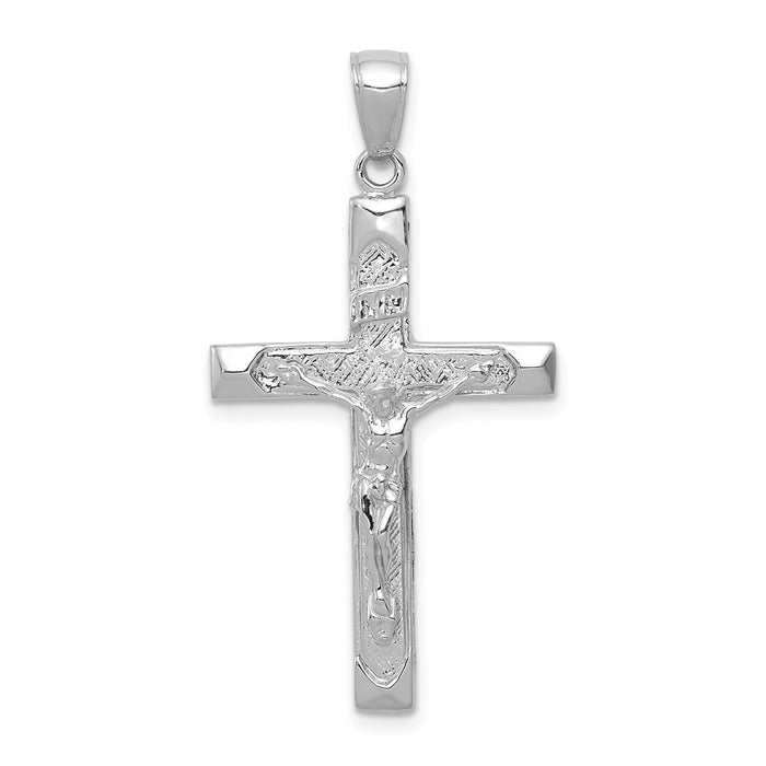 Million Charms 14K White Gold Themed Relgious Crucifix Pendant