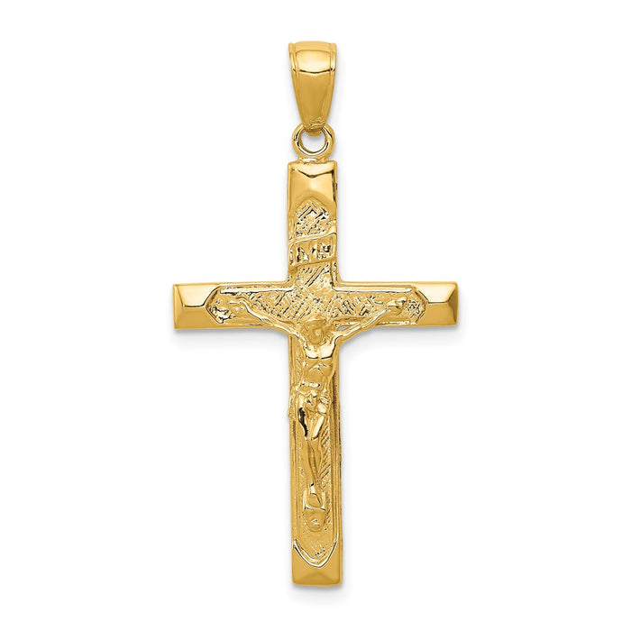 Million Charms 14K Yellow Gold Themed Relgious Crucifix Pendant