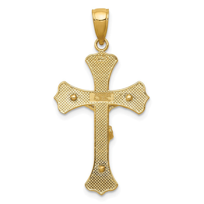 Million Charms 14K Yellow Gold Themed Relgious Crucifix Pendant