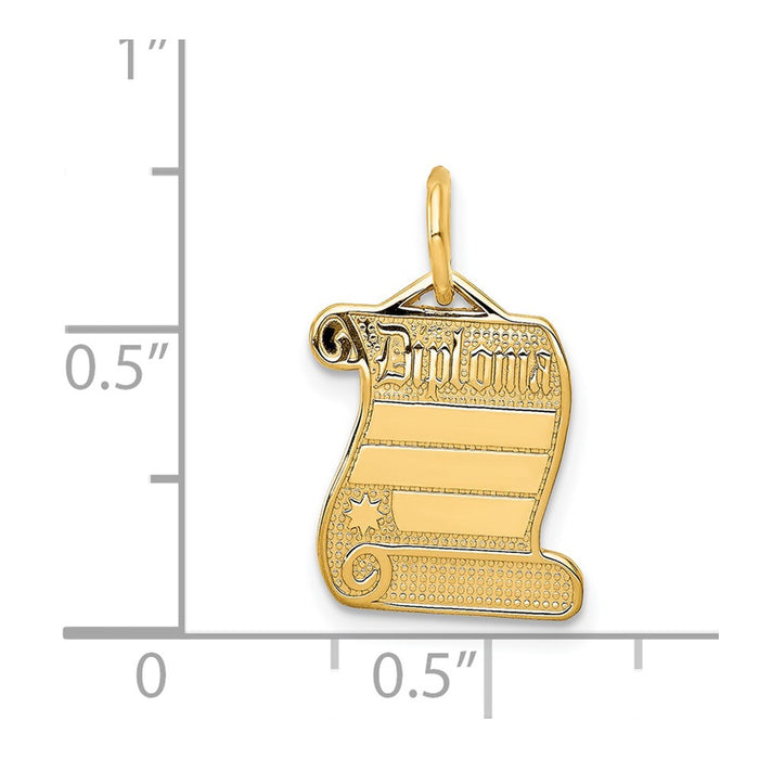 Million Charms 14K Yellow Gold Themed Diploma Charm
