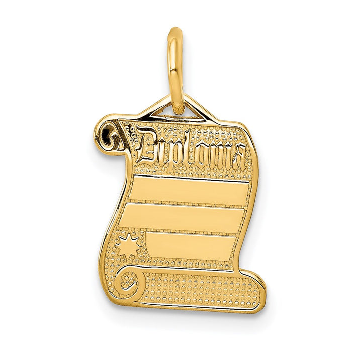 Million Charms 14K Yellow Gold Themed Diploma Charm