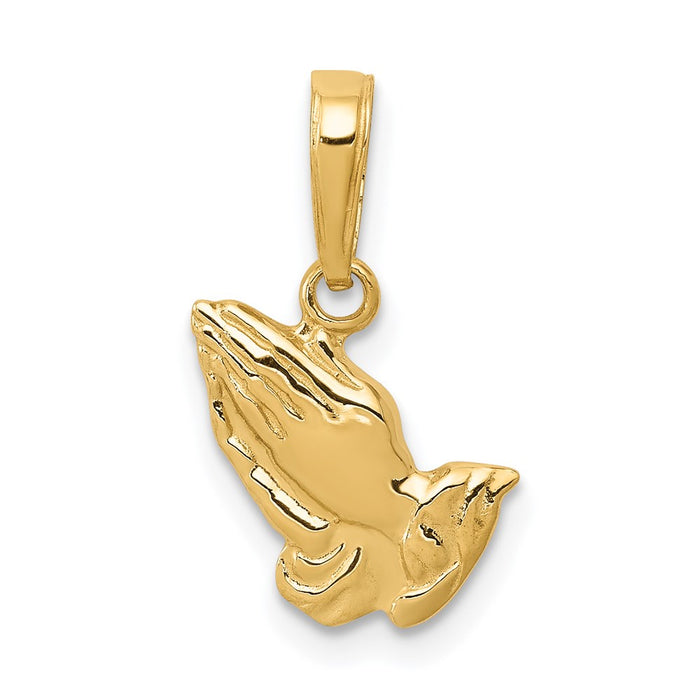 Million Charms 14K Yellow Gold Themed Praying Hands Pendant