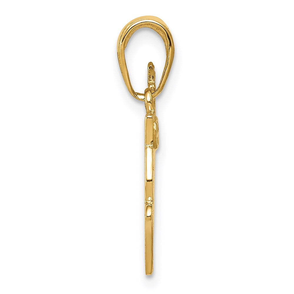 Million Charms 14K Yellow Gold Themed Bible, Praying Hands,, Relgious Cross Pendant