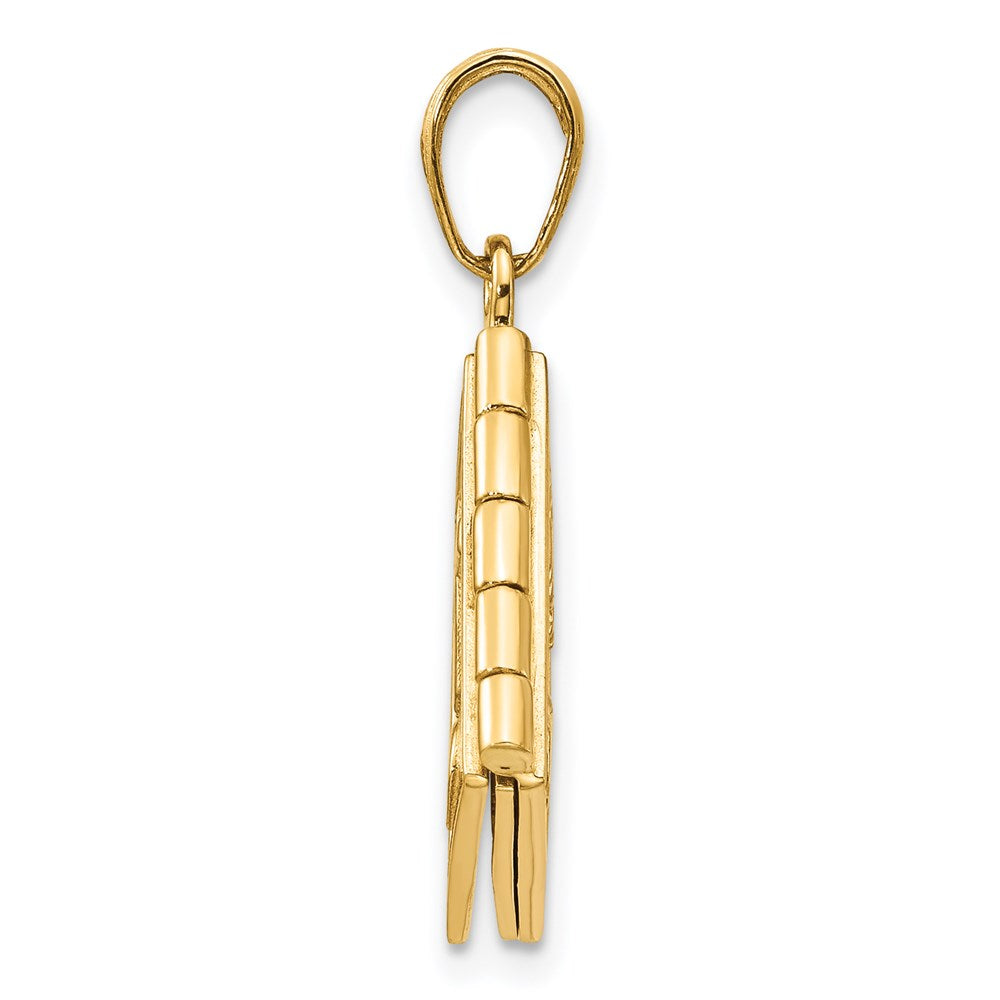 Million Charms 14K Yellow Gold Themed 3-D Moveable Pages Serenity Prayer Book Pendant