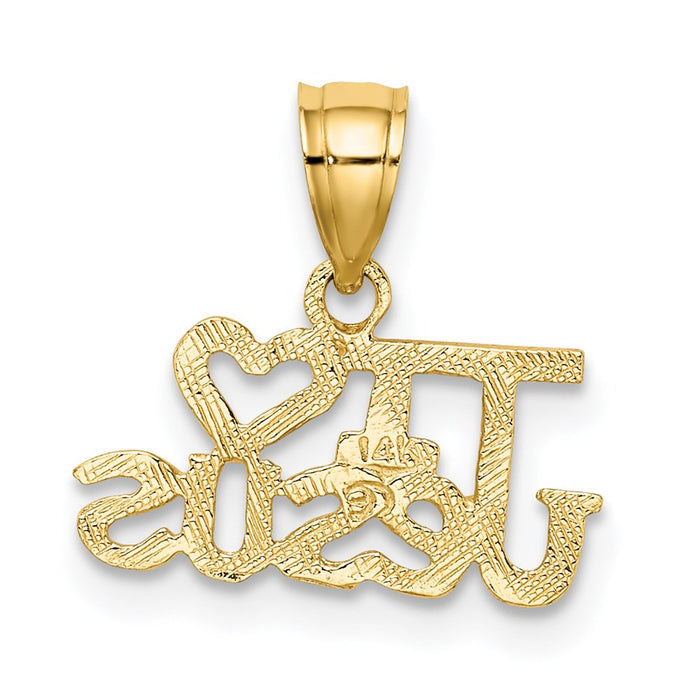 Million Charms 14K Yellow Gold Themed I Heart Jesus Pendant