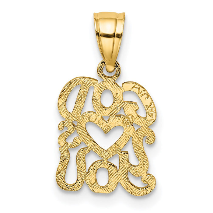 Million Charms 14K Yellow Gold Themed God Heart'S You Charm