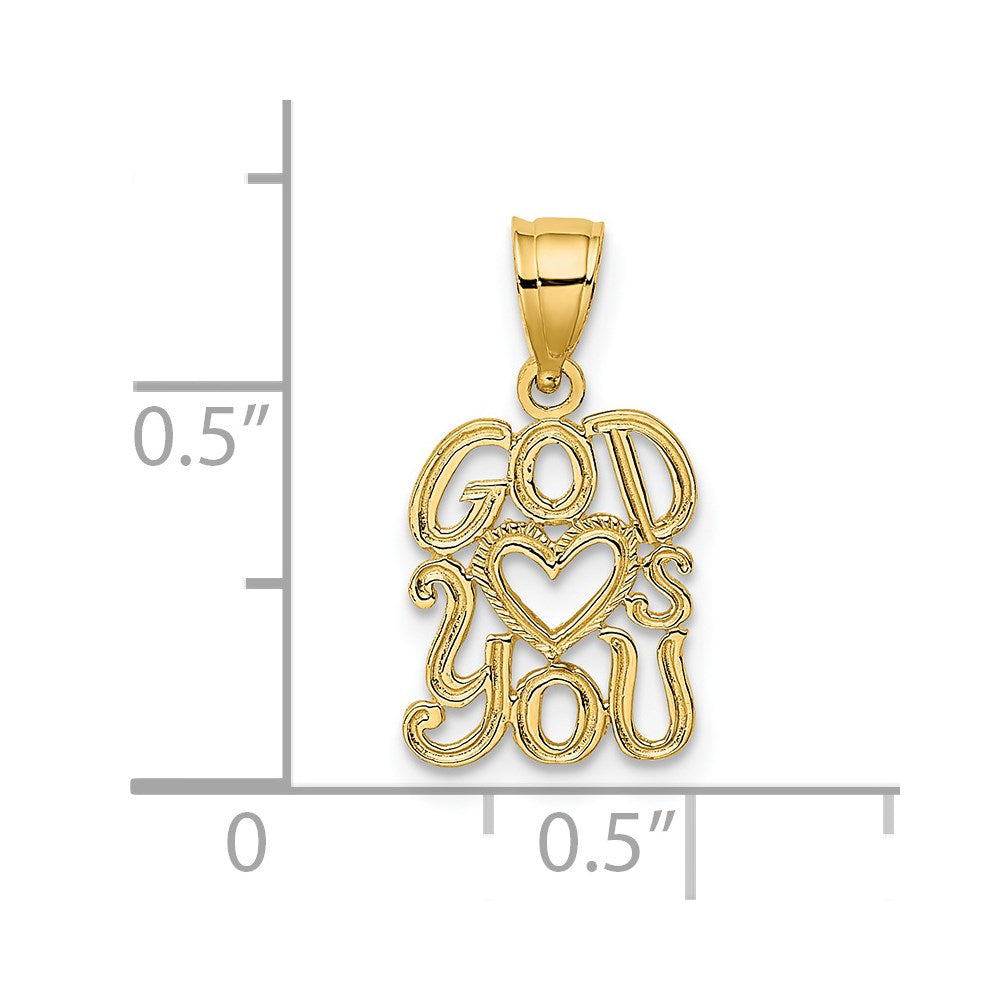 Million Charms 14K Yellow Gold Themed God Heart'S You Charm