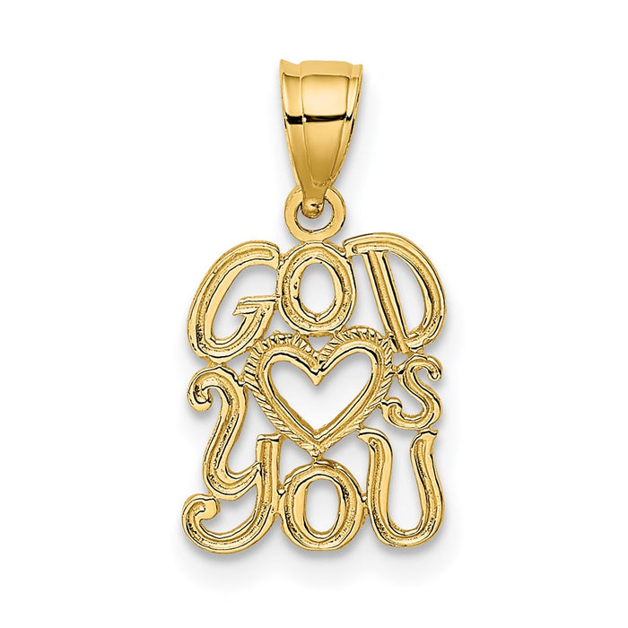 Million Charms 14K Yellow Gold Themed God Heart'S You Charm